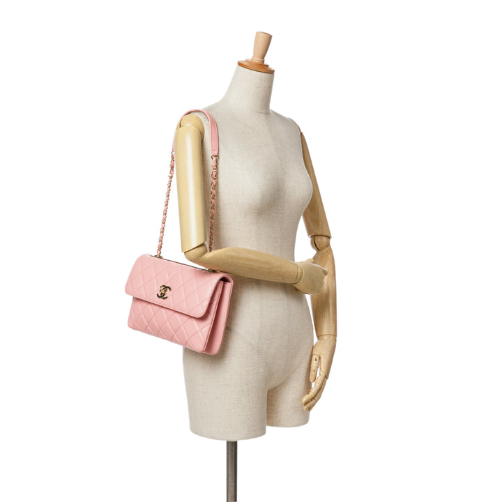 Medium Lambskin Trendy CC Flap Pink - Gaby Paris