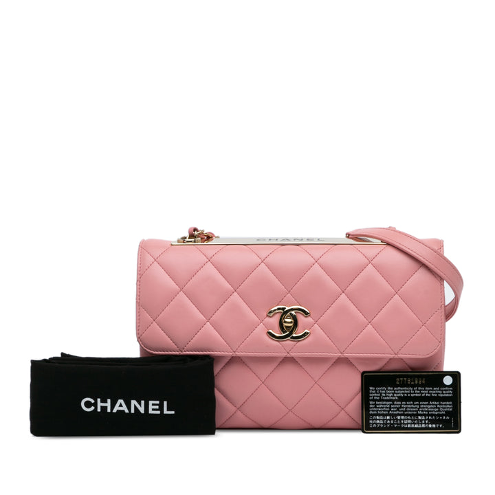 Medium Lambskin Trendy CC Flap Pink - Gaby Paris