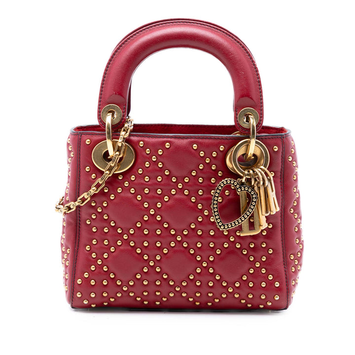 Dior Mini Cuir d’agneau Cannage clouté Supple Lady Dior