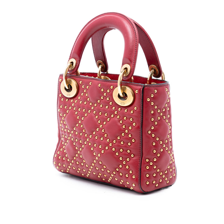 Dior Mini Cuir d’agneau Cannage clouté Supple Lady Dior