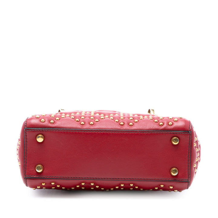 Dior Mini Cuir d’agneau Cannage clouté Supple Lady Dior