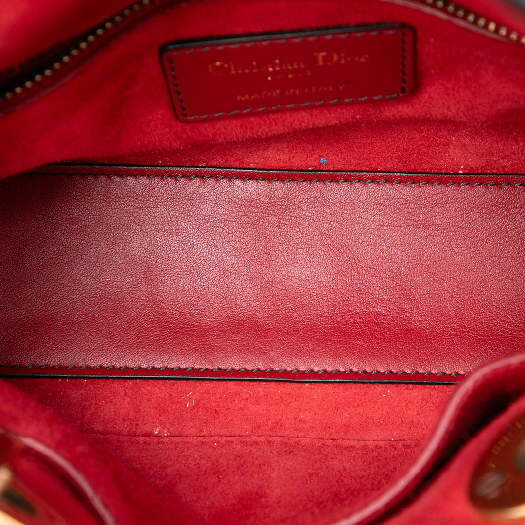 Dior Mini Cuir d’agneau Cannage clouté Supple Lady Dior