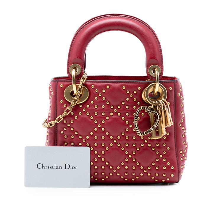 Dior Mini Cuir d’agneau Cannage clouté Supple Lady Dior