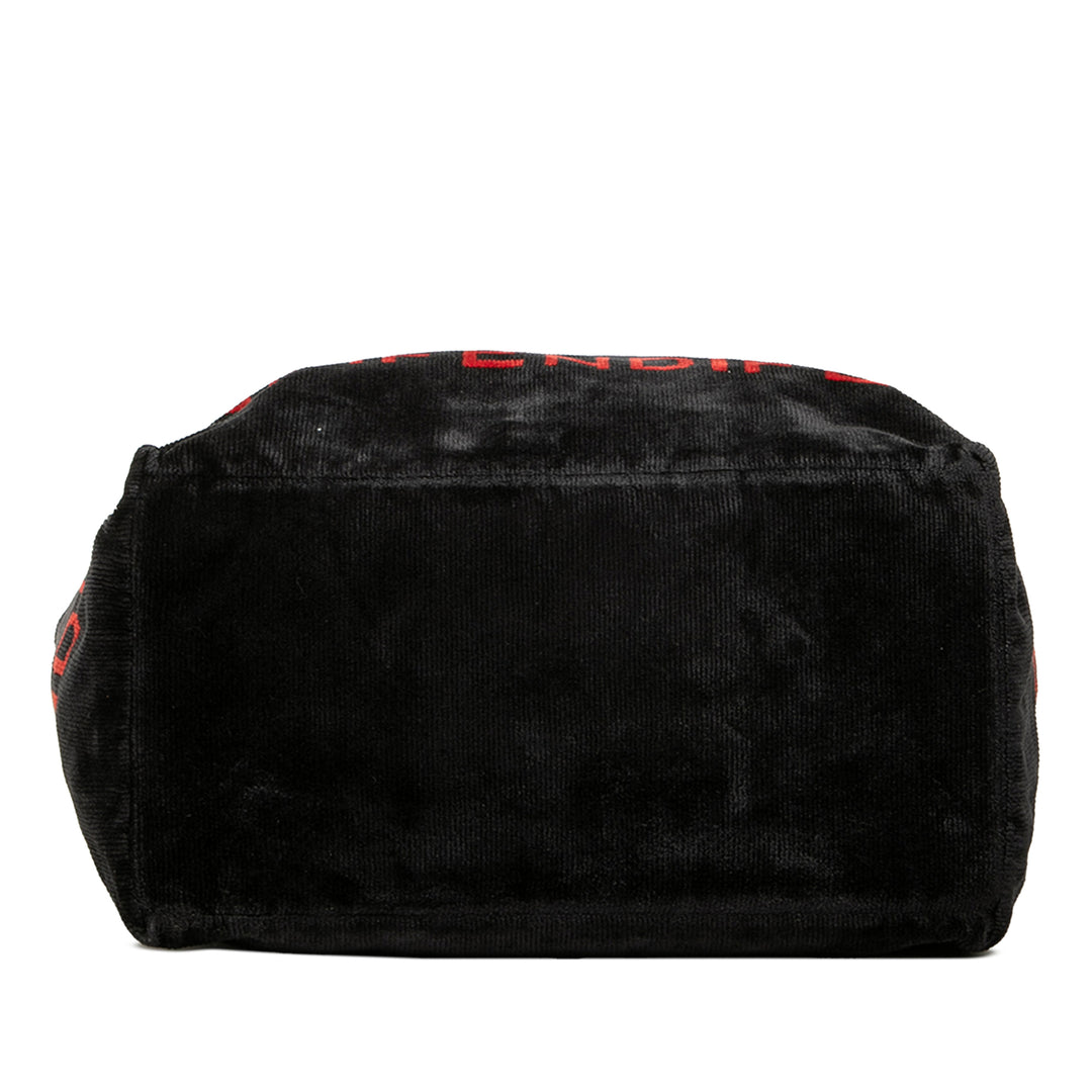 Fendi Velour Logo Cabas Noir – vue 3 – GABY PARIS