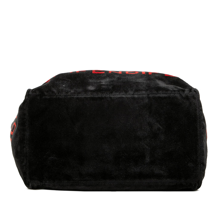 Fendi Velour Logo Cabas Noir – vue 3 – GABY PARIS