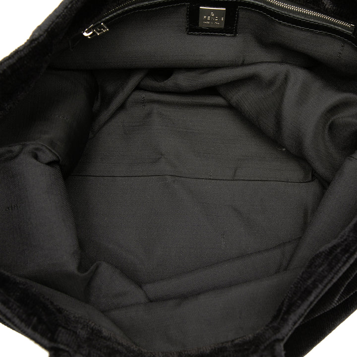Fendi Velour Logo Cabas Noir – vue 4 – GABY PARIS
