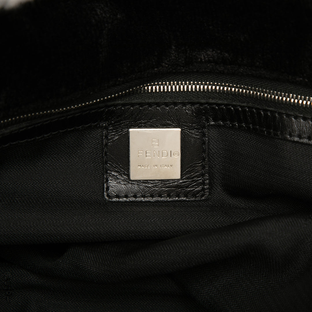 Fendi Velour Logo Cabas Noir – vue 5 – GABY PARIS