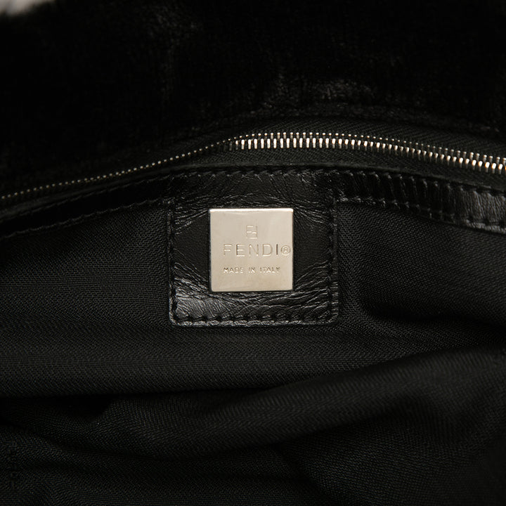 Fendi Velour Logo Cabas Noir – vue 5 – GABY PARIS