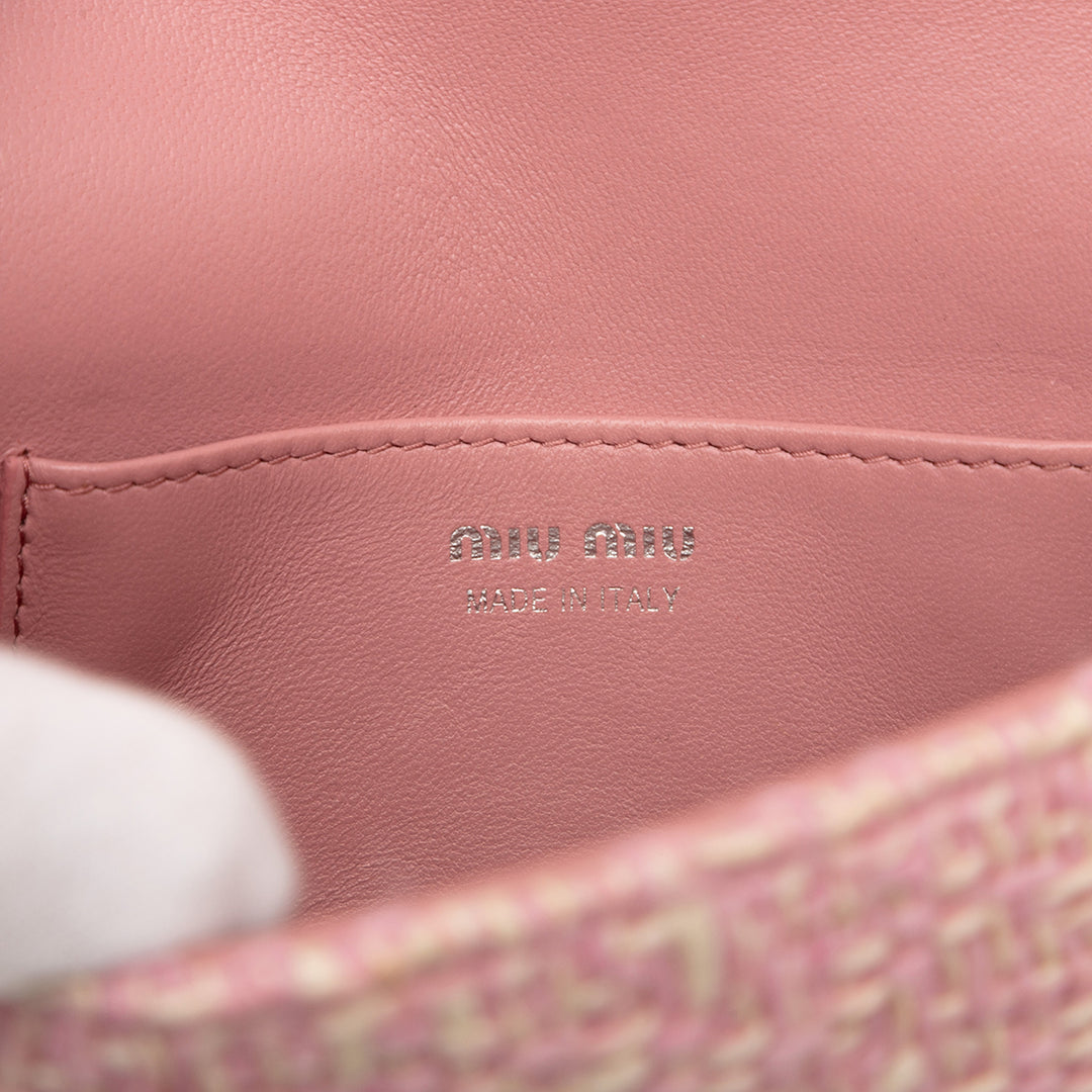 Miu Miu Matelasse Tweed Perles fantaisie Chain Sac bandoulière