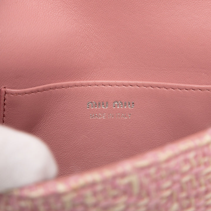 Miu Miu Matelasse Tweed Perles fantaisie Chain Sac bandoulière