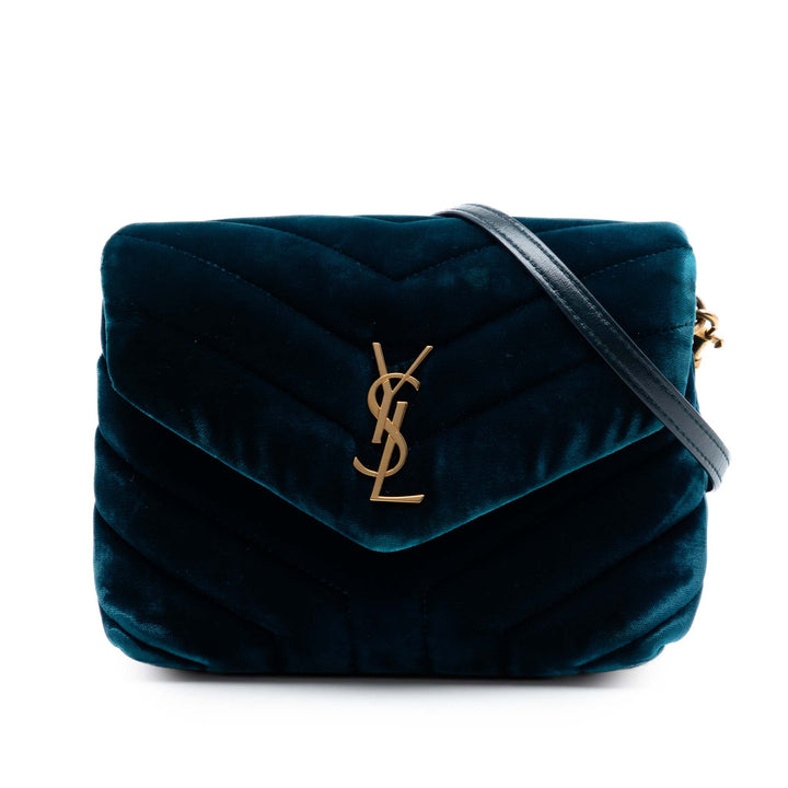 Saint Laurent Small Matelasse Velours Monogram LouLou Sac bandoulière