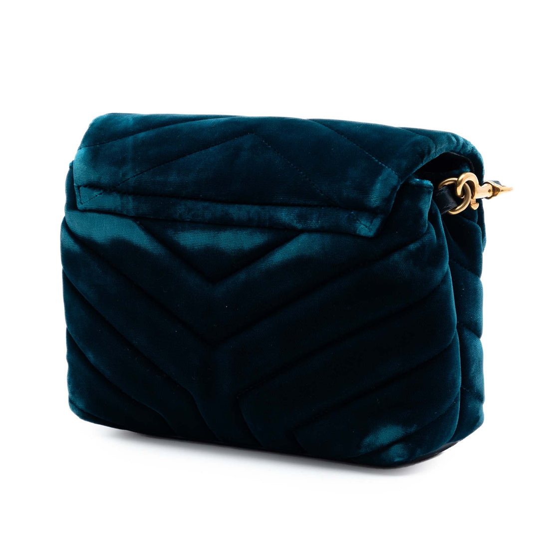 Saint Laurent Small Matelasse Velours Monogram LouLou Sac bandoulière