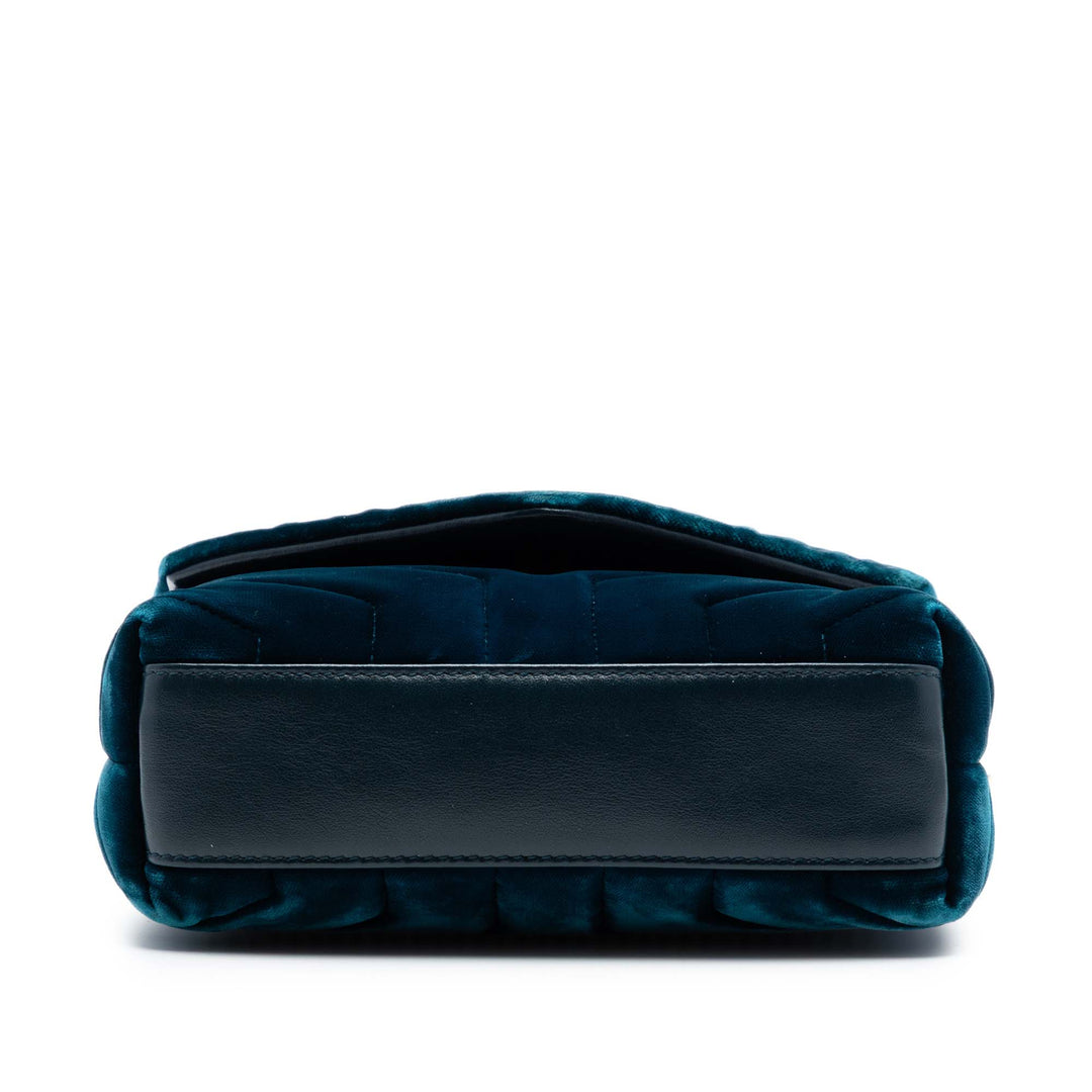 Saint Laurent Small Matelasse Velours Monogram LouLou Sac bandoulière