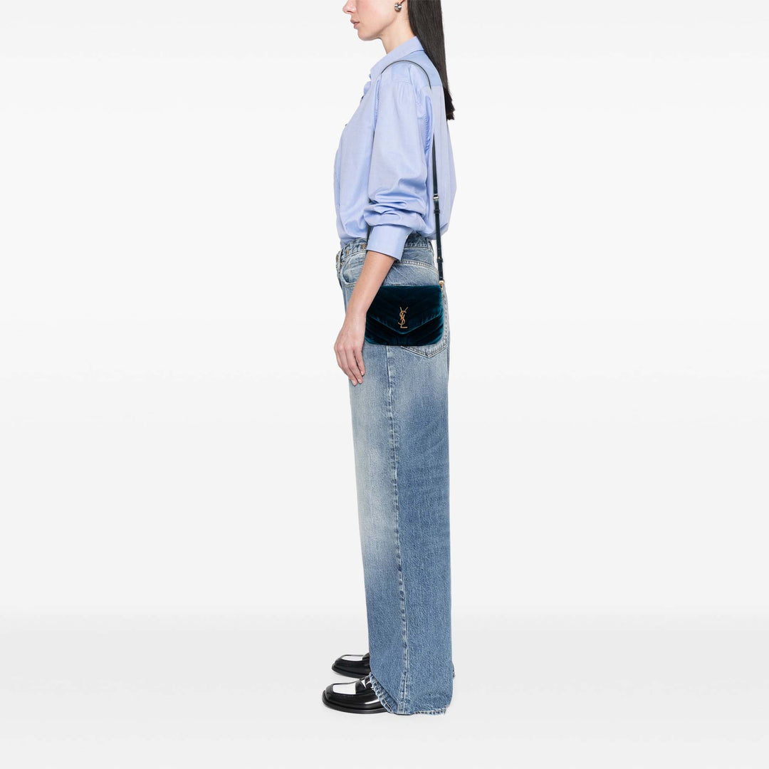 Saint Laurent Small Matelasse Velours Monogram LouLou Sac bandoulière