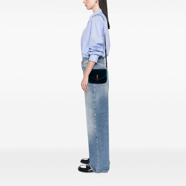 Saint Laurent Small Matelasse Velours Monogram LouLou Sac bandoulière