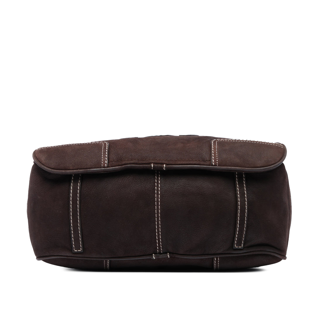 LOEWE Nubuck Anagram Sac Marron – vue 3 – GABY PARIS