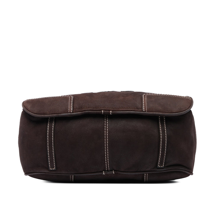 LOEWE Nubuck Anagram Sac Marron – vue 3 – GABY PARIS