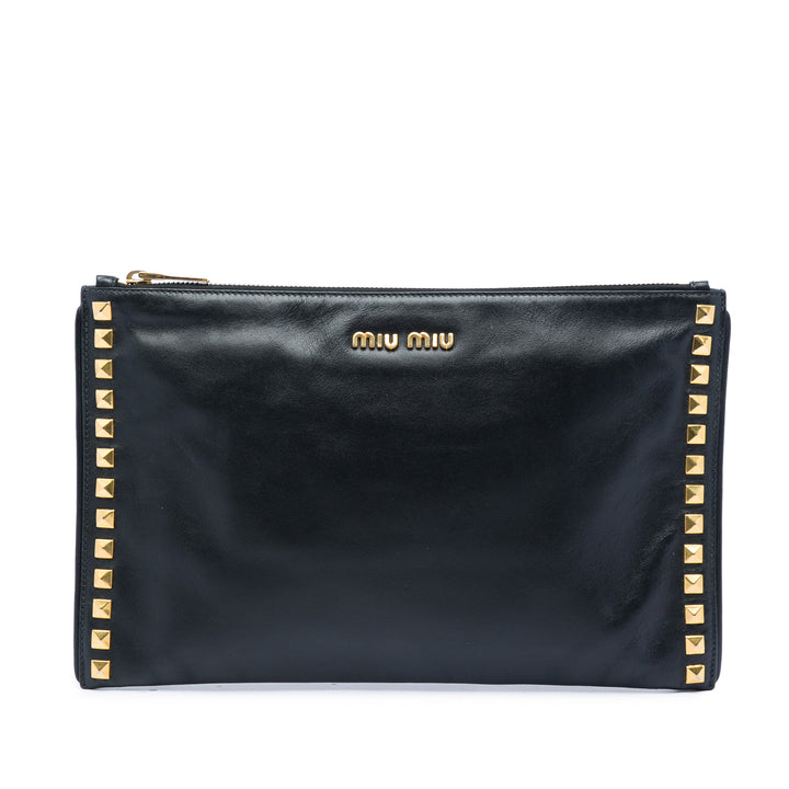 Miu Miu clouté Cuir Zip Pochette