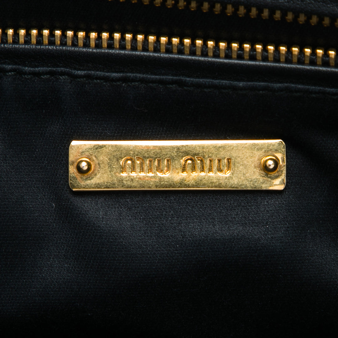 Miu Miu clouté Cuir Zip Pochette