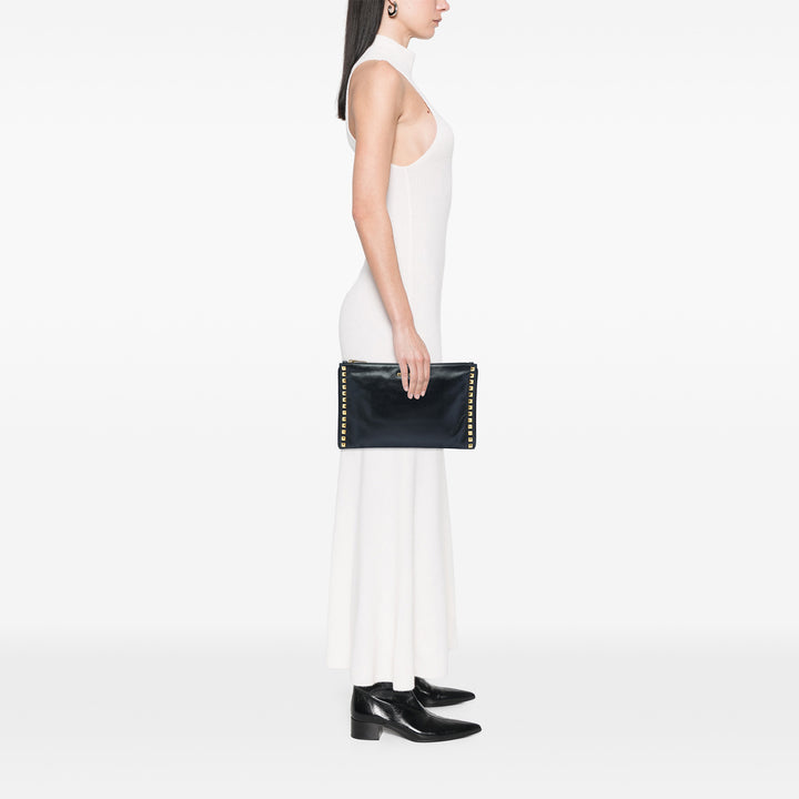 Miu Miu clouté Cuir Zip Pochette
