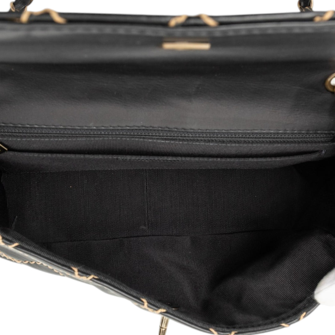 Chanel Jumbo CC Matelassé Cuir d'agneau Wild Stitch à rabat