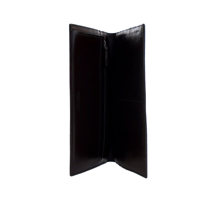Lambskin Intrecciato Bifold Long Wallet Brown - Gaby Paris