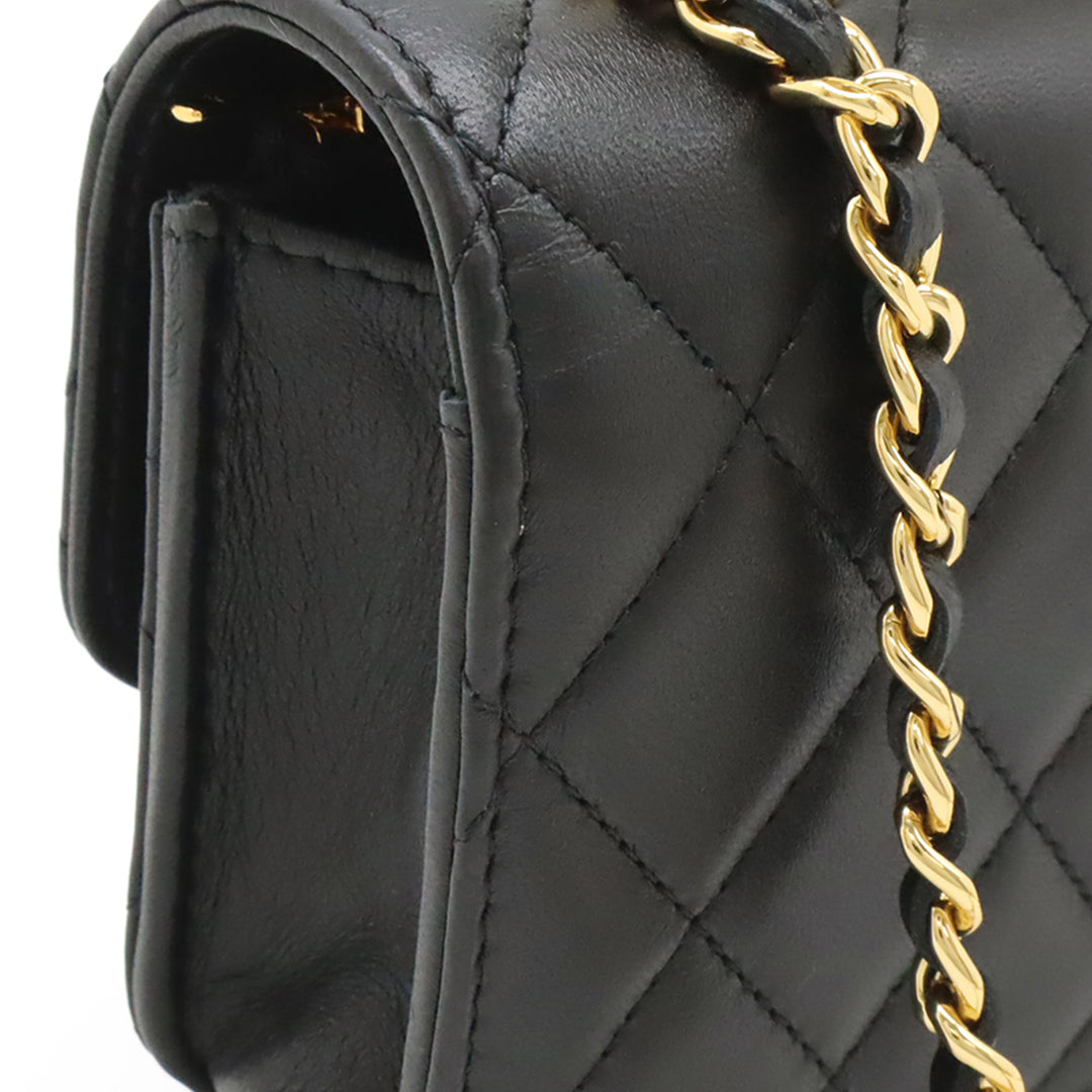 Chanel CC Matelassé Cuir d’agneau Wooden Beads anse supérieure Wallet on Chain