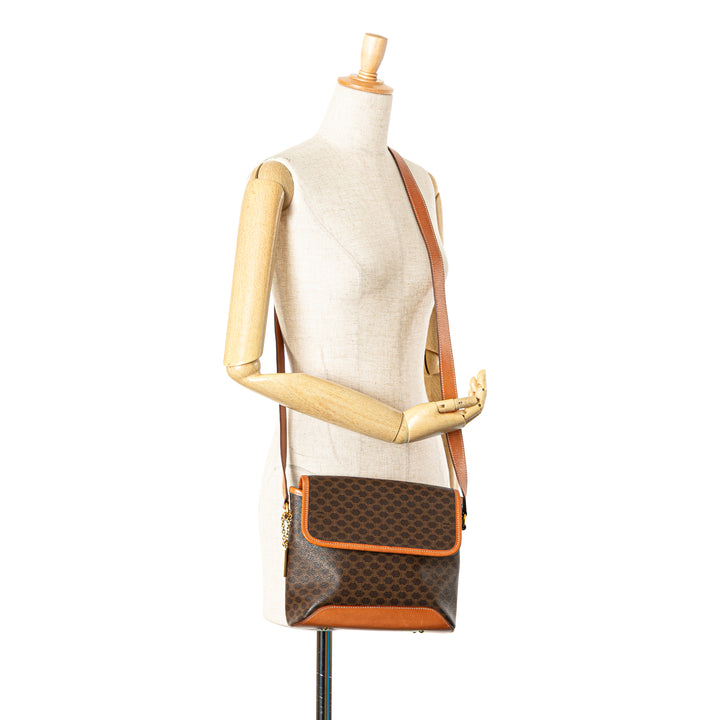 Macadam Coated Canvas Crossbody Brown - Gaby Paris