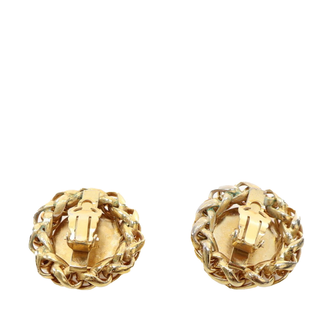 Gold Plated CC Wheat Clip On Earrings Gold - Gaby Paris