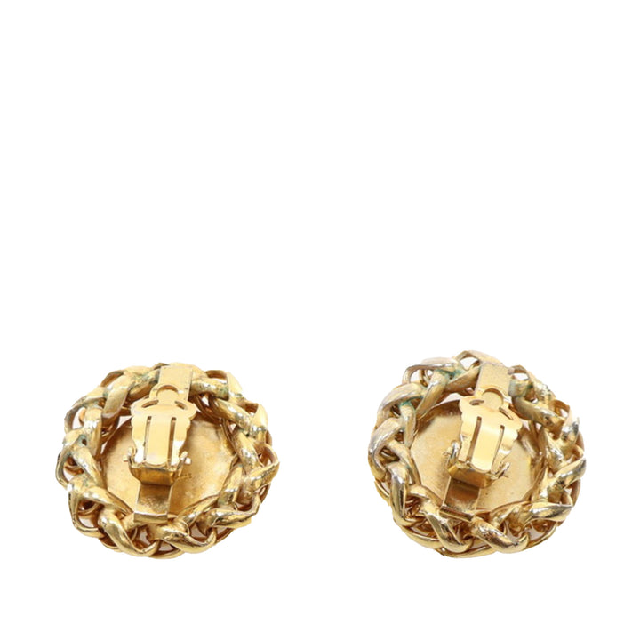 Gold Plated CC Wheat Clip On Earrings Gold - Gaby Paris