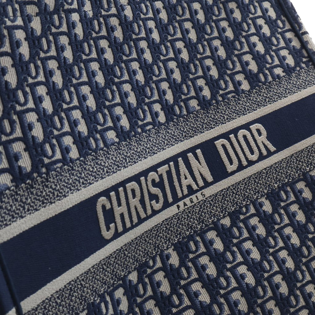 Dior Large Oblique brodé Toile Book Cabas