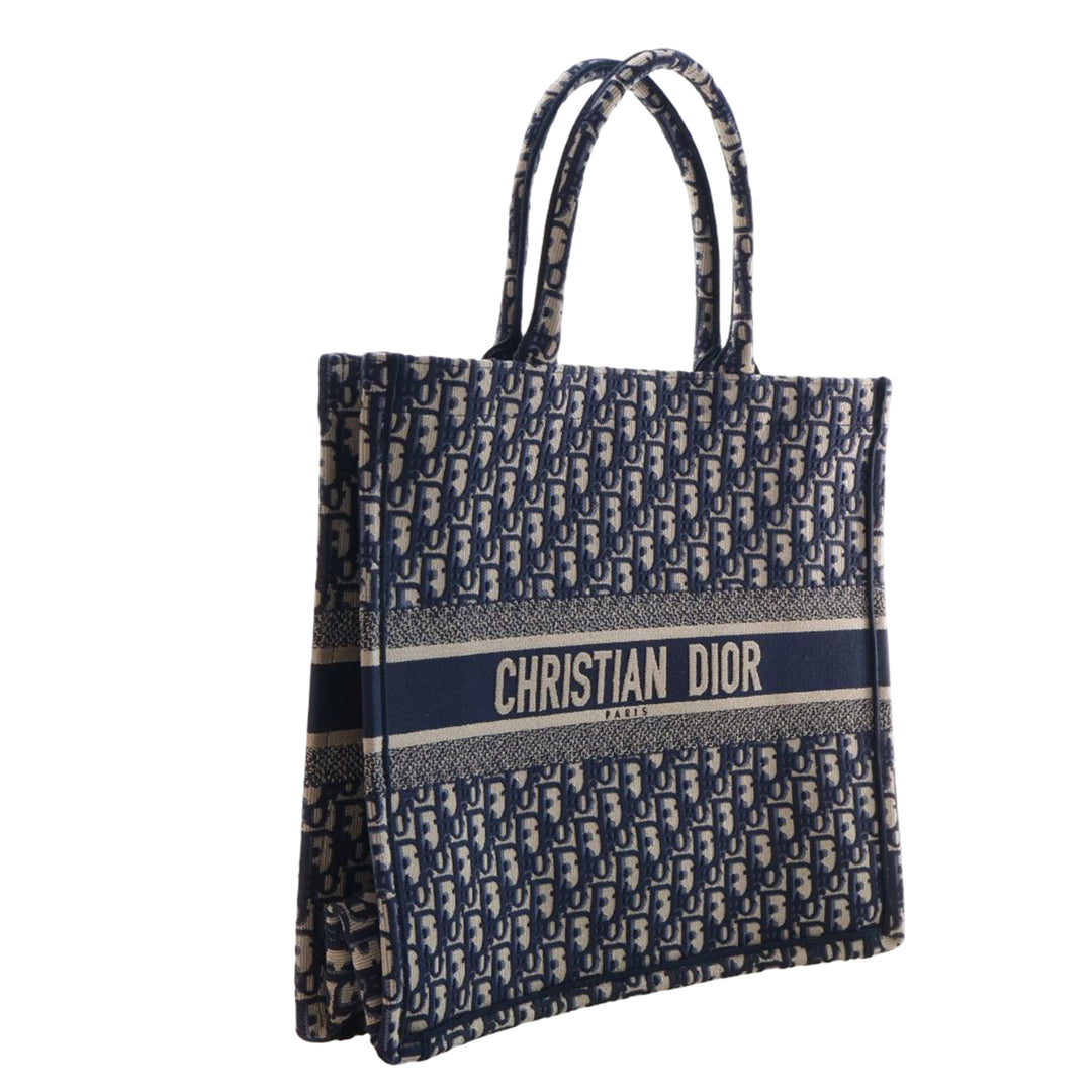 Dior Large Oblique brodé Toile Book Cabas