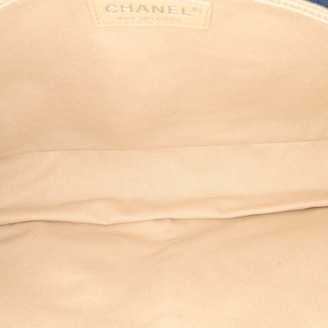 Medium Quilted Nubuck Natural Beauty Split Pocket Flap Blue - Gaby Paris