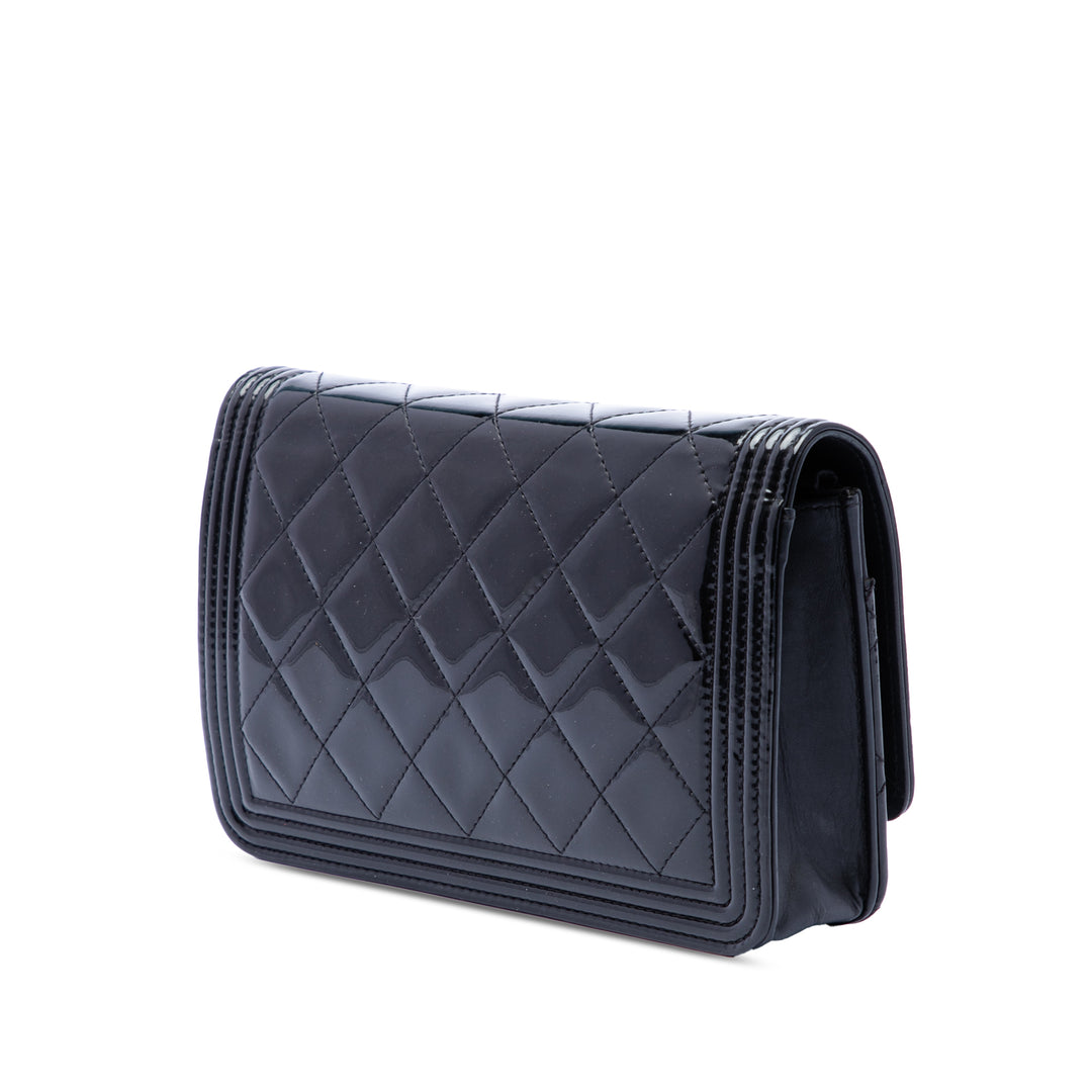 Chanel Matelassé Cuir verni Boy Wallet on Chain