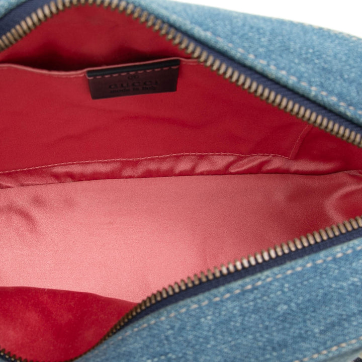 GG Marmont Perle clouté Sac Petit Jean Bleu
