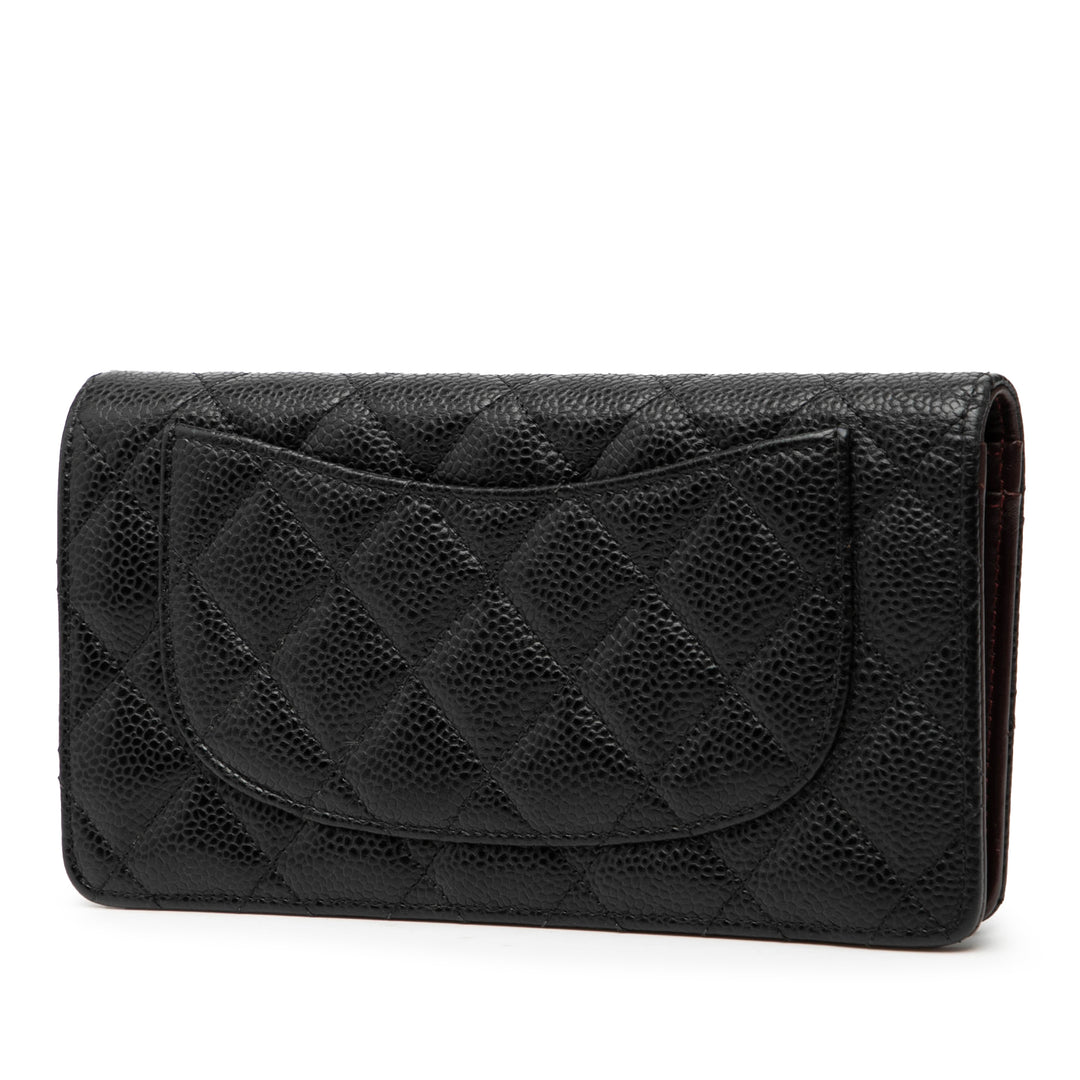 Chanel CC Matelassé Caviar Yen Portefeuille