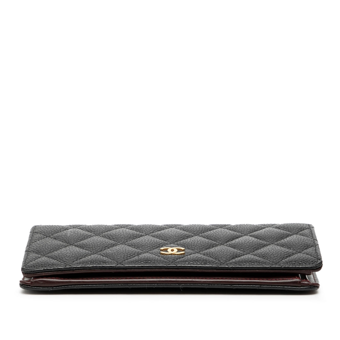 Chanel CC Matelassé Caviar Yen Portefeuille