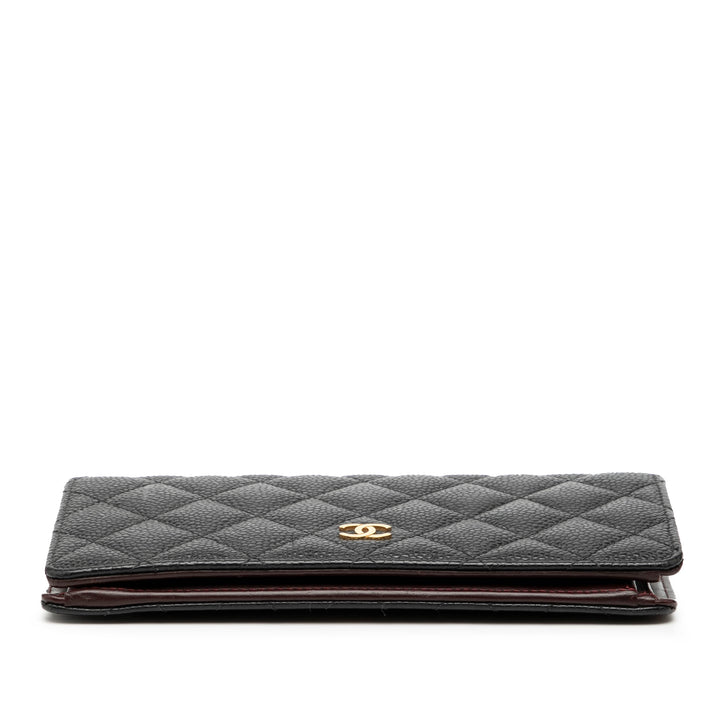 Chanel CC Matelassé Caviar Yen Portefeuille