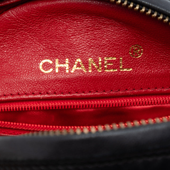 Chanel CC Matelassé Satin Pompon Rond Sac bandoulière