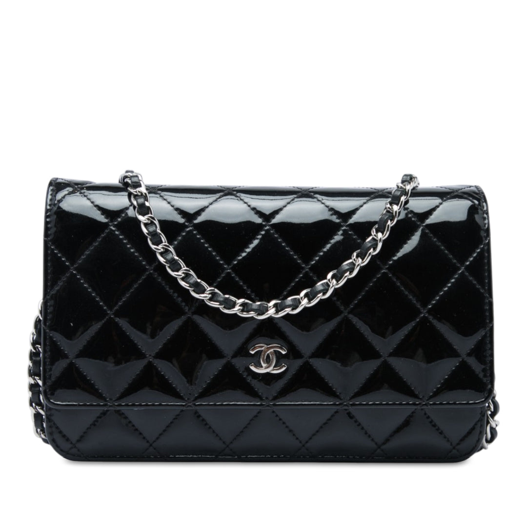 CC Matelassé Wallet on Chain Noir
