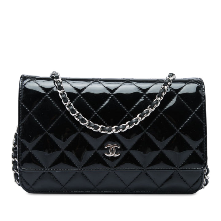 CC Matelassé Wallet on Chain Noir