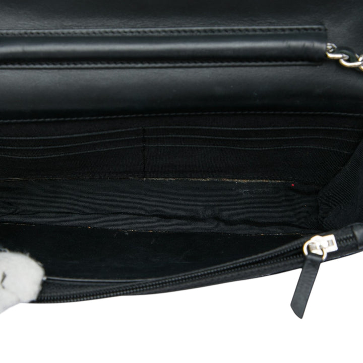 CC Matelassé Wallet on Chain Noir