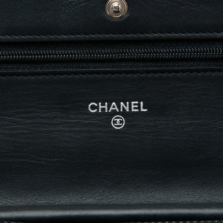 CC Matelassé Wallet on Chain Noir