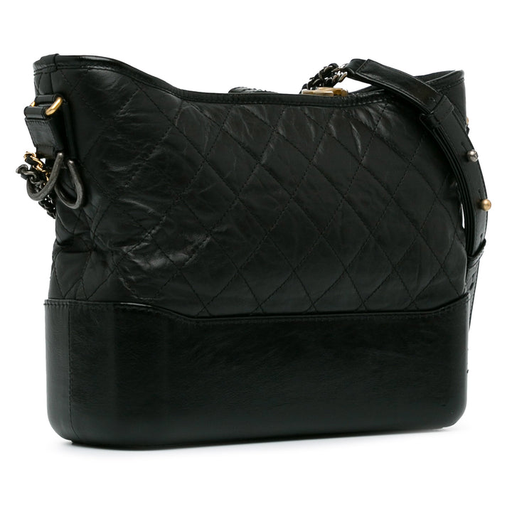 Medium Lambskin Gabrielle Crossbody Black - Gaby Paris