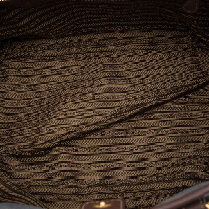 Vitello Daino à finitions Canapa Logo Sac Bleu