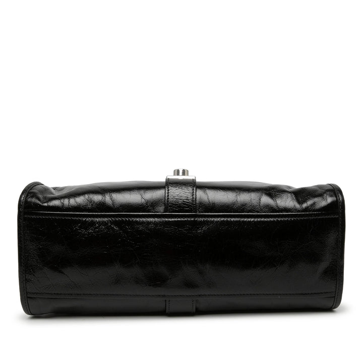 Prada Glossy Sac Moyen Cuir de veau Noir – vue 3 – GABY PARIS