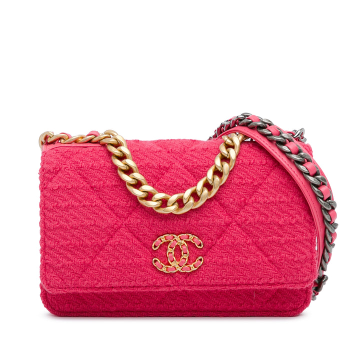 Tweed 19 Wallet On Chain Pink - Gaby Paris