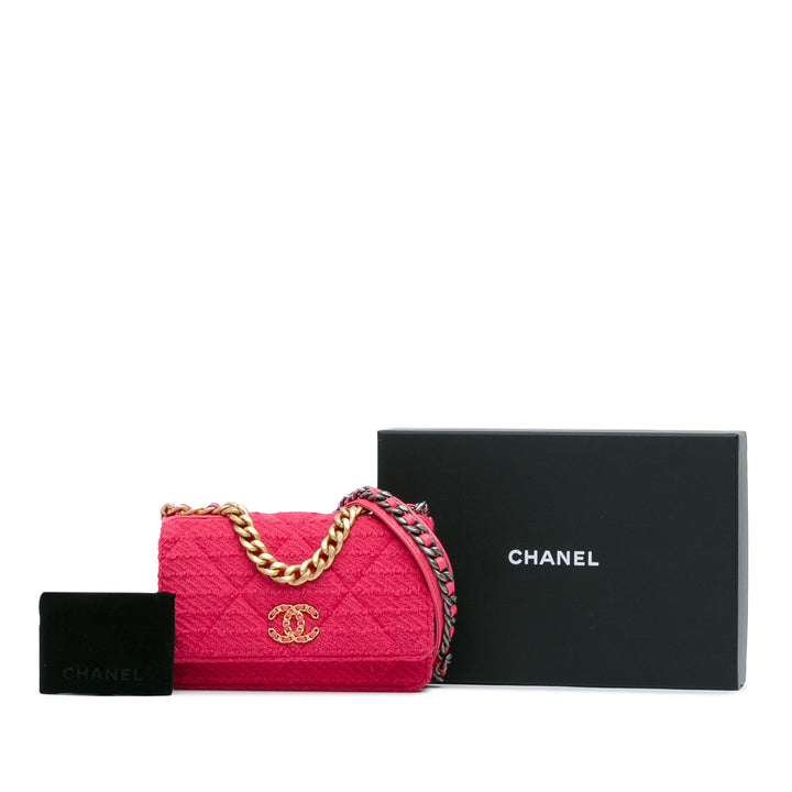 Tweed 19 Wallet On Chain Pink - Gaby Paris