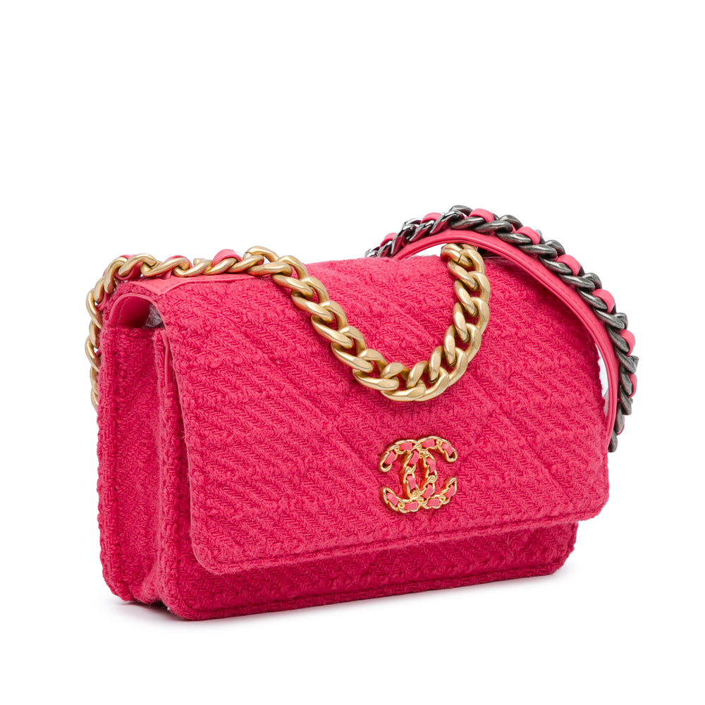 Tweed 19 Wallet On Chain Pink - Gaby Paris