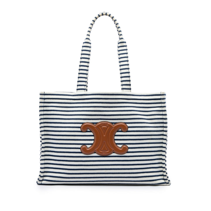 Celine Triomphe Rayé Cabas Thais Cabas Grand Blanc – vue principale – GABY PARIS